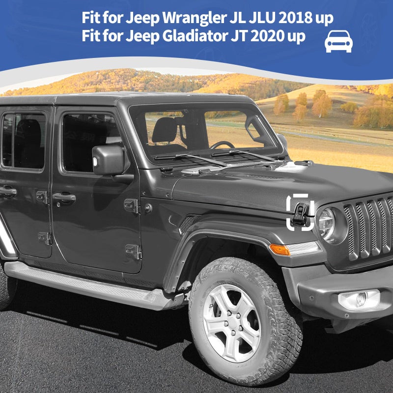 RT-TCZ for Jeep JL OEM Hood Latches Catch Kit for Jeep Wrangler JL JLU 2018-Present for Gladiator JT 2020-Present Original Factory Black 2pcs - Image 4